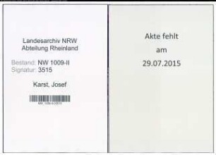 Entnazifizierung Josef Karst , geb. 18.09.1884 (Pfleger)