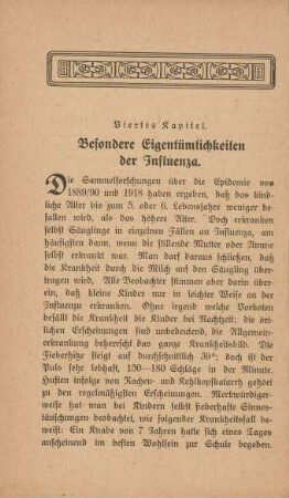 Viertes Kapitel. Besondere Eigentümlichkeiten der Influenza