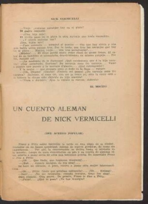 Un cuento aleman de Nick Vermicelli