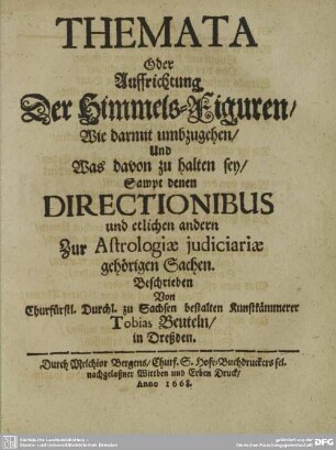 Themata Oder Auffrichtung Der Himmels-Figuren