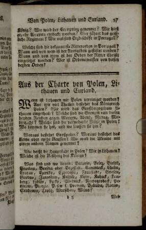 Aus der Charte von Polen, Lithauen und Curland. - Aus der Charte von Preussen.