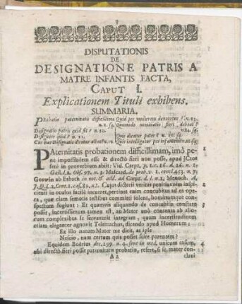 Caput I. Explicationem Tituli exhibens.