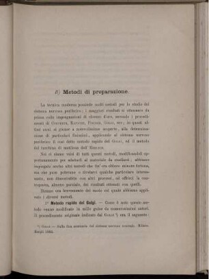B) Metodi di preparazione.