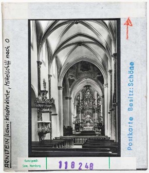 Arnstein: Klosterkirche, Mittelschiff nach Osten