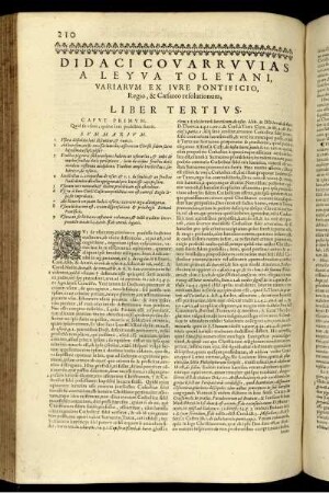 Didaci Covarrvvias a Leyva Toletani, variarvm ex ivre pontificio, Regio, & Cæsareo resolutionum. Liber tertivs