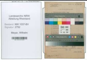 Entnazifizierung Wilhelm Meyer , geb. 02.06.1896 (Lehrer)