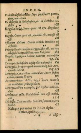 Reliqua petantur ex indice alphabetico, qui sequitur.
