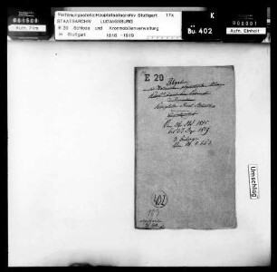Abgabe von Einrichtungsgegenständen für die königliche Privatbibliothek
