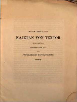 Der zweite Fall von Aussägung des Schenkelkopfes mit vollkommenem Erfolg : am 14. Jan. 1845 ausgeführt von Hofrath Dr. V. Textor in Würzburg ; e. Beitr. zur Geschichte d. Resektionen