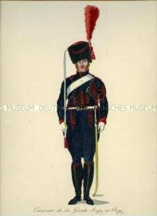Uniformdarstellung, Kanonier der Kaiserlichen Garde, Frankreich, 1810. Tafel 8 aus: Les Gardes Imperiales et Royales de l'Armée Française.