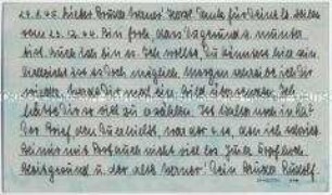 Postkarte eines deutschen Kriegsgefangenen aus dem Lager PW Camp Fort Lewis (Washington) an seinen Bruder im PW Camp Maxey (Texas)