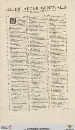Index alter generalis alphabeticus in sex libros civitatum orbis terrarum