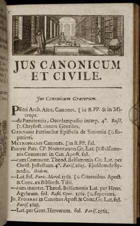 Jus Canonicum Et Civile.