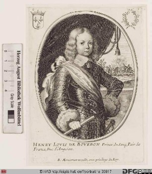 Bildnis Henri III Louis de Bourbon Condé, 5. prince de (bis 1686 duc d'Enghien)