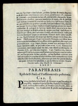 Paraphrasis Epistolae D. Pauli ad Thessalonicenses posterioris.