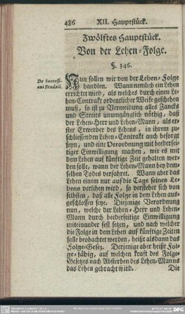 Zwölftes Hauptstück. Von der Lehen-Folge