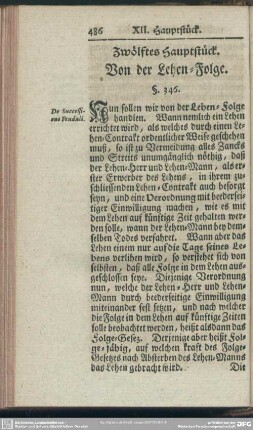 Zwölftes Hauptstück. Von der Lehen-Folge