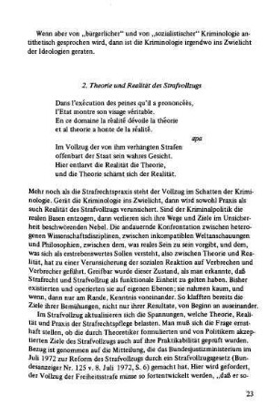 2. Theorie und Realität des Strafvollzugs