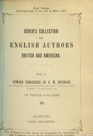 Coward Conscience! : in three volumes, 3