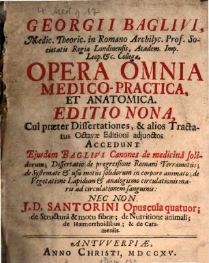 Opera omnia medico-practica, et anatomica
