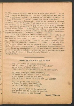 Como se escribe un Tango