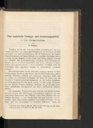 Über organische Lösungs- und Ionisierungsmittel. V. Teil: Lösungsvermögen
