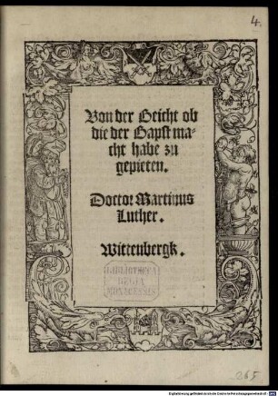 Von der Beicht ob die der Babst macht habe zu gepieten