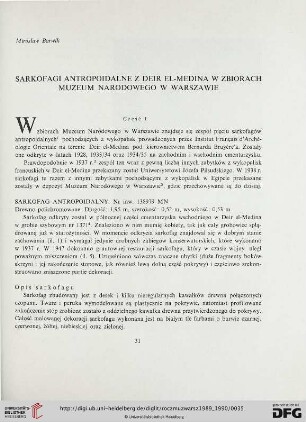 33/34: Sarkofagi antropoidalne z Deir el-Medina w zbiorach Muzeum Narodowego w Warszawie