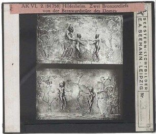 Hildesheim, Dom St. Mariä Himmelfahrt,Hildesheim, Dom, Bernwardstür : Zusammenführung von Adam und Eva / Sündenfall