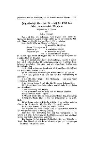 Jahresbericht über das Vereinsjahr 1890 des Lehrerinnenvereins München : erstattet am 8. Januar