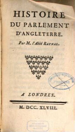 Histoire Du Parlement D'Angleterre