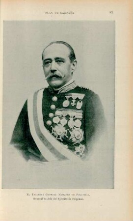 El Teniente General Marqués de Polavieja, General en Jefe del Ejercíto de Filipinas
