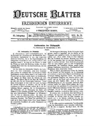 Antinomien der Pädagogik : (Schluß)