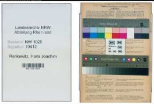 Entnazifizierung Hans Joachim Renkewitz , geb. 15.12.1921 (Lehrer)