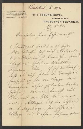Brief an Ludwig Strecker  an B. Schott's Söhne : 21.04.1903