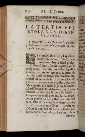 La Tertia Epistola Da S. Joann Apostel.