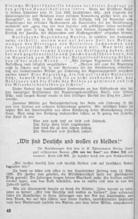 „Wir sind Deutsche und wollen es bleiben!“