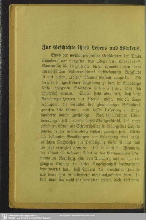 Zur Geschichte ihres Lebens und Wirkens