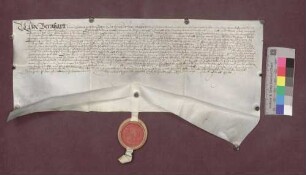 Abt Bernhard von St. Gallen belehnt Hans Wilhelm von Breitenlandenberg zu Spielberg als Vormund der Kinder des verstorbenen Hug Gerwig von Hohenlandenberg mit dem Schloß Schneeberg und dem dabei gelegenen Bauhof, der Vogtei zu Ebringen, Talhausen und Berghausen.