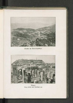Straße im Amanusgebirge und Aleppo. Burg Haleb vom Friedhof aus.