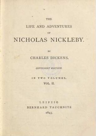 The life and adventures of Nicholas Nickleby : in two volumes, 2