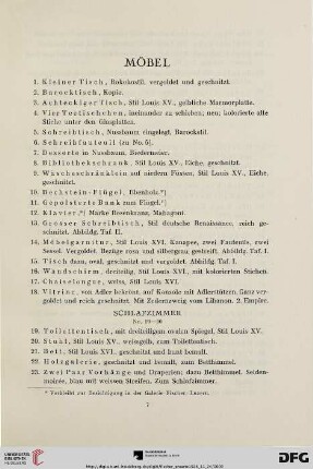 Möbel (Nr. 1-109)