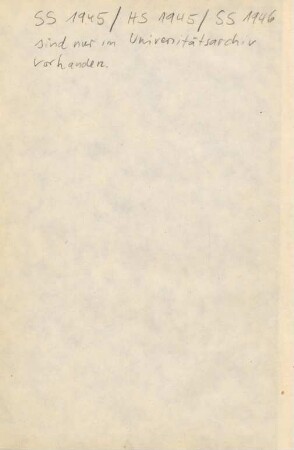Vorlesungsverzeichnis 1946/47