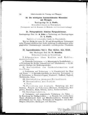 31. Petrographische Arbeiten Fortgeschrittener