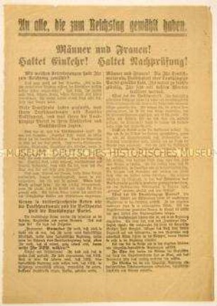Programmatischer Beitrittsaufruf der Sozialdemokraten in Hamburg nach den Reichstagswahlen 1920