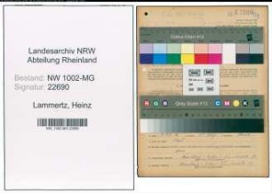 Entnazifizierung Heinz Lammertz , geb. 10.01.1914 (Fahrer)