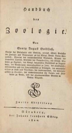 Dritter Theil, Zweite Abtheilung: Handbuch der Naturgeschichte