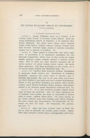 II. De Sancto Willelmo Abbate Et Confessore. Ex libris ecclesiasticis.