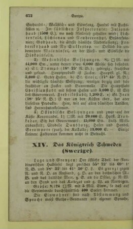 XIV. Das Königreich Schweden (Swerige)