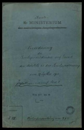 Maßnahmen des Reichs und der Länder aufgrund Artikel 48 der Reichsverfassung zum Schutz und zur Wiederherstellung der öffentlichen Ordnung, militärischer Ausnahmezustand